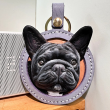 画像をギャラリービューアに読み込む, ストラップ カスタマイズ キーホルダー ペットの写真 牛革 手作り