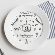 画像をギャラリービューアに読み込む, 周年数カスタマイズ 誕生日結婚記念日祝いお皿 ケーキ皿 デザートプレート おしゃれ 食器