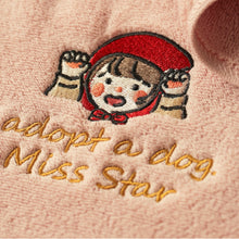 画像をギャラリービューアに読み込む, オーダーメイド 名入れタオル 刺繍入りフェイスタオル 赤ずきんと狼イラスト かわいい 柔らかい