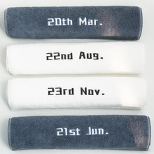 画像をギャラリービューアに読み込む, オーダーメイド 日付刺繍入りタオル コットン 無地