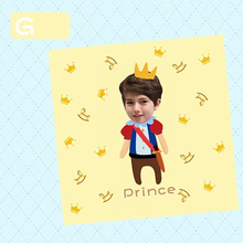 画像をギャラリービューアに読み込む, 【カスタマイズ可能】 お名前・写真いり タオルハンカチ イラスト風|コットン 柔らかい 幼稚園・誕生日 贈り物 プレゼント 名入れ  大人気出産祝い