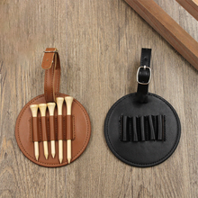 画像をギャラリービューアに読み込む, カスタマイズ可能|個人用ゴルフティーバッグ|PUレザー製|ゴルフティーホルダー|ゴルフアクセサリーギフト