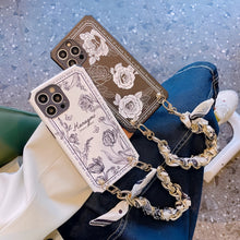 画像をギャラリービューアに読み込む, iPhoneケース ショルダーストラップ付き 花 ハンドストラップ 高級感 大人気 白黒