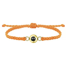 画像をギャラリービューアに読み込む, 写真入り 編みひも ブレスレット 黄色