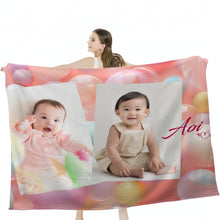 画像をギャラリービューアに読み込む, 2枚の写真 名入れ バブルブランケット
