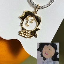 画像をギャラリービューアに読み込む, 子供の絵で世界にひとつの素敵なネックレス♡誕生石付き♡世界に一つ!