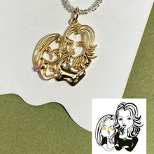 画像をギャラリービューアに読み込む, 子供の絵で世界にひとつの素敵なネックレス♡誕生石付き♡世界に一つ!