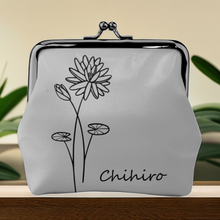 画像をギャラリービューアに読み込む, 名入れ誕生花♪小銭収納バッグ♪誕生日ギフト・かわいい おしゃれ