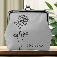 画像をギャラリービューアに読み込む, 名入れ誕生花♪小銭収納バッグ♪誕生日ギフト・かわいい おしゃれ