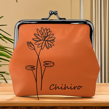 画像をギャラリービューアに読み込む, 名入れ誕生花♪小銭収納バッグ♪誕生日ギフト・かわいい おしゃれ