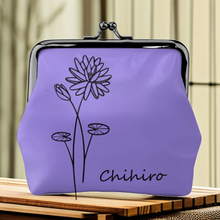 画像をギャラリービューアに読み込む, 名入れ誕生花♪小銭収納バッグ♪誕生日ギフト・かわいい おしゃれ