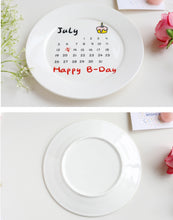 画像をギャラリービューアに読み込む, オーダーメイド 日付入りお皿 陶磁器 おしゃれ 洋食器 誕生日 ケーキ皿 デザートプレート