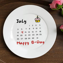 画像をギャラリービューアに読み込む, オーダーメイド 日付入りお皿 陶磁器 おしゃれ 洋食器 誕生日 ケーキ皿 デザートプレート