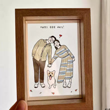 画像をギャラリービューアに読み込む, 手描き 写真立て フォトフレーム 似顔絵 結婚祝い プレゼント