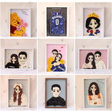 画像をギャラリービューアに読み込む, オーダーメイド 紫陽花プリザーブドフラワー フォトフレーム 写真立て 壁掛け 似顔絵 結婚祝い プレゼント