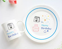 画像をギャラリービューアに読み込む, オーダーメイド 日付入り誕生日祝いお皿 食器 ケーキ皿 パンプレート 陶磁器