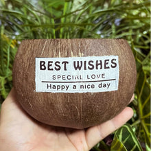 画像をギャラリービューアに読み込む, オーダーメイド 名入れお碗 文字入り ロゴでカスタム ヤシの実の椀 ココナッツの殻のお椀 食器