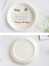 画像をギャラリービューアに読み込む, オーダーメイド 日付入りお皿 陶磁器 おしゃれ 洋食器 誕生日 ケーキ皿 デザートプレート
