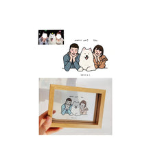 画像をギャラリービューアに読み込む, 手描き 写真立て フォトフレーム 似顔絵 結婚祝い プレゼント