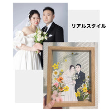 画像をギャラリービューアに読み込む, 写真から手描きイラストに ドライフラワーフレーム 押し花|結婚祝い 誕生日プレゼント|Unimstar