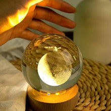 画像をギャラリービューアに読み込む, オーダーメイド 文字入り 生年に応じる月相 クリスタルボール月ランプ ナイトライト 結婚祝い プレゼント