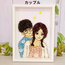 画像をギャラリービューアに読み込む, オーダーメイド 紫陽花プリザーブドフラワー フォトフレーム 写真立て 壁掛け 似顔絵 結婚祝い プレゼント