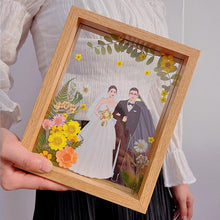 画像をギャラリービューアに読み込む, 写真から手描きイラストに ドライフラワーフレーム 押し花|結婚祝い 誕生日プレゼント|Unimstar