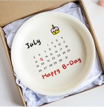 画像をギャラリービューアに読み込む, オーダーメイド 日付入りお皿 陶磁器 おしゃれ 洋食器 誕生日 ケーキ皿 デザートプレート
