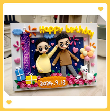 画像をギャラリービューアに読み込む, オリジナルフィギュア 3dフォトフレーム|結婚祝い 誕生日プレゼント|似顔絵 おしゃれ ギフト|Unimstar