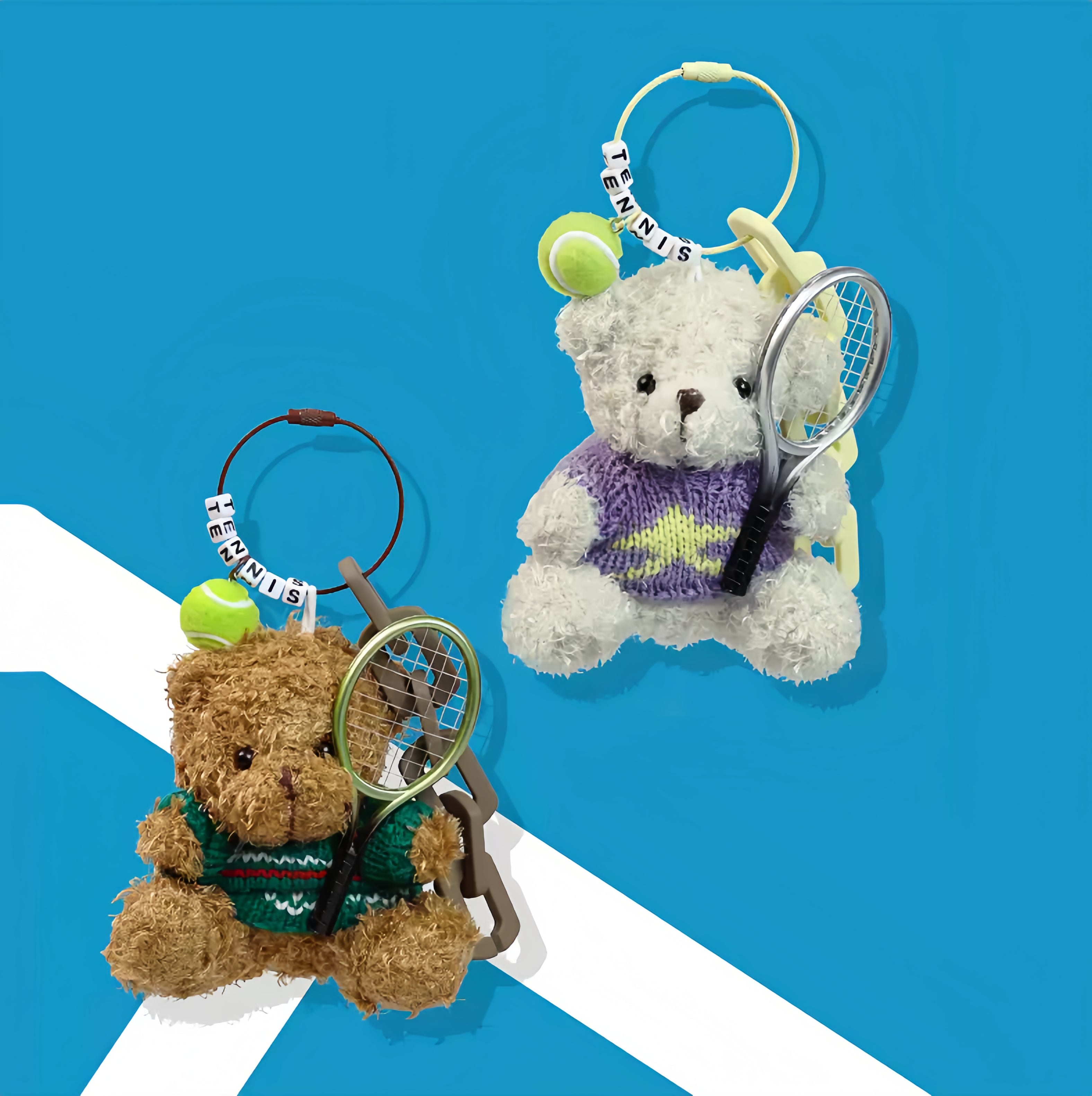 カスタム】名入れテニスベア キーチェーン｜誕生日ギフト ぬいぐるみ