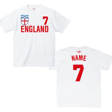 画像をギャラリービューアに読み込む, 【オーダーメイド】イングランドサッカーユニフォームTシャツ  イングランド代表 イギリス 母国 紳士 ブリティッシュ UK レプリカ 背番号&名入れ 家族Tシャツ☆ファミリーデザイン 背ネーム マーキング