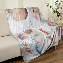 画像をギャラリービューアに読み込む, 3枚写真と「LOVE」 オリジナルブランケット