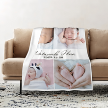 画像をギャラリービューアに読み込む, 写真 名前 誕生日入り オリジナルブランケット