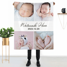 画像をギャラリービューアに読み込む, 写真 名前 誕生日入り オリジナルブランケット