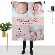 画像をギャラリービューアに読み込む, 写真 名前 誕生日入り オリジナルブランケット