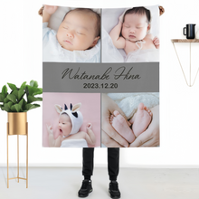 画像をギャラリービューアに読み込む, 写真 名前 誕生日入り オリジナルブランケット
