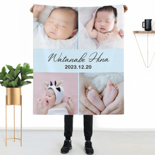 画像をギャラリービューアに読み込む, 写真 名前 誕生日入り オリジナルブランケット