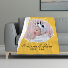 画像をギャラリービューアに読み込む, 写真 名前 誕生日入り 葉っぱブランケット