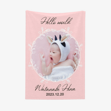 画像をギャラリービューアに読み込む, 写真 名前 誕生日入り 葉っぱブランケット