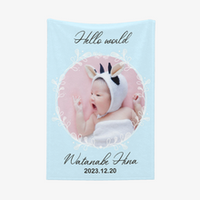 画像をギャラリービューアに読み込む, 写真 名前 誕生日入り 葉っぱブランケット