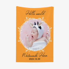 画像をギャラリービューアに読み込む, 写真 名前 誕生日入り 葉っぱブランケット