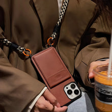 画像をギャラリービューアに読み込む, iPhoneケース ストラップ 多機種対応 ポケット付き 肩掛け カード収納 スマホケース シンプル 高級感