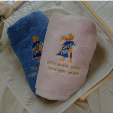 画像をギャラリービューアに読み込む, オーダーメイド 名入れタオル 文字刺繍入り イラストマフラータオル コットン