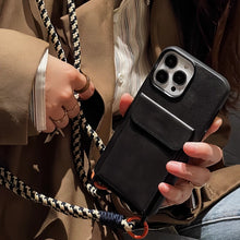 画像をギャラリービューアに読み込む, iPhoneケース ストラップ 多機種対応 ポケット付き 肩掛け カード収納 スマホケース シンプル 高級感