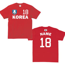 画像をギャラリービューアに読み込む, 【オーダーメイド】韓国サッカーユニフォームTシャツ  韓国代表 アジアの虎 レプリカ 背番号&名入れ 家族Tシャツ☆ファミリーデザイン 背ネーム マーキング