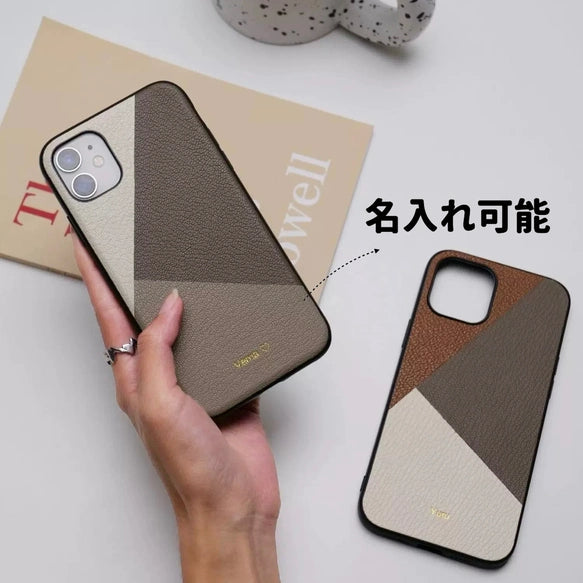 オーダーメイド】名入れ可能 オリジナルスマホケース 本革 上品 手作り 