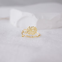 画像をギャラリービューアに読み込む, 【オーダーメイド】誕生花♡名入りの指輪 リング