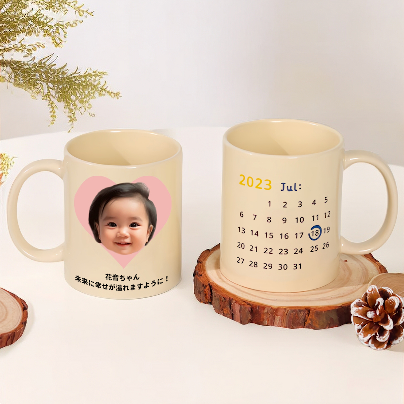 オーダーメイド】オリジナルの写真・名前入りマグカップ 陶器 コーヒー
