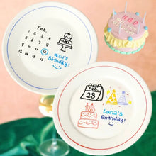 画像をギャラリービューアに読み込む, 【オーダーメイド】オリジナルプレート 日付入り 名入れ皿 誕生日プレゼント
