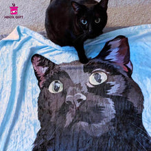 画像をギャラリービューアに読み込む, ペットの写真から似顔絵で作る オリジナルブランケット|犬・猫 名入れ 毛布|カスタム 膝掛け 甘いドーナツ|Unimstar